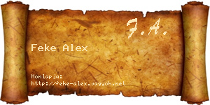 Feke Alex névjegykártya